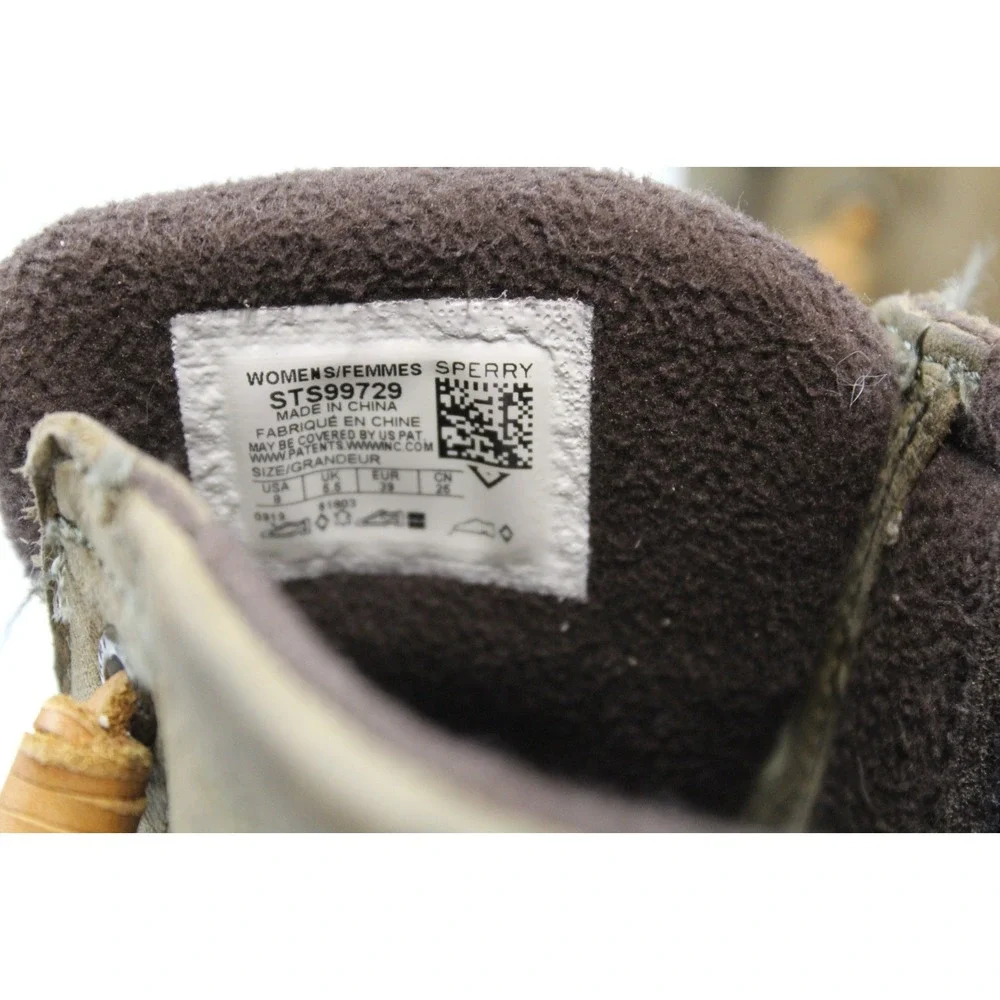 Sperry Saltwater Waterproof Duck Boots Brown Olive Green STS99729 Womens 8 M